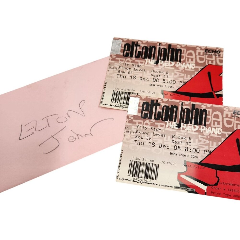 Elton John "The Red Piano" 12/18/2008 Concert Tickets Echo Arena, Liverpool